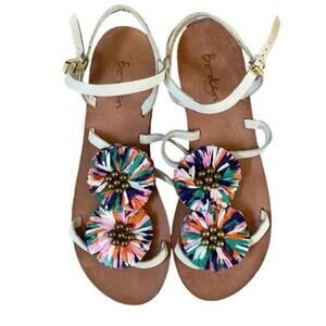 Boden raffia Pom Pom leather sandals size 40